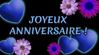 119  Joyeux Anniversaire  Jolie carte virtuelle paillettes et fleurs [upl. by Ainuj]