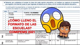 LLENADO DE CLAVES DE ESCUELAS COMIPEMS 2022 [upl. by Glass]