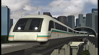 Train Simulator Shanghai Longyang Road  Pudong Airport with Transrapid SMT [upl. by Bencion]