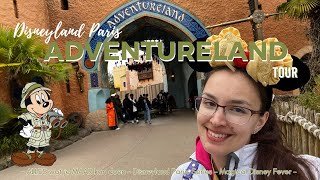 ADVENTURELAND Tour  Disneyland Paris Rides Restaurants Shopping  FULL tour 2023 [upl. by Nirrat]