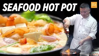 Delicious Chinese Seafood Tofu Stew • Taste Show [upl. by Selym]