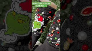 Make Grinch socks with me 💚💚grinch socks diy [upl. by Celin]