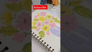 Flower Vase painting with Acrylic Colours art painting diy Drawing shortsvideo video flower [upl. by Tadeo]