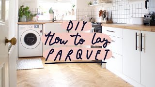 How To Lay a Parquet  Solid Oak Herringbone Floor  DIY [upl. by Daly685]