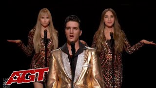 ELVIS Comes Alive To Sing with Simon Cowell Sofia Vergara and Heidi Klum on Americas Got Talent [upl. by Threlkeld]