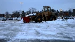 RETRO CAT 930 TRACTOR LOADER PLOWING SNOW [upl. by Lilias391]