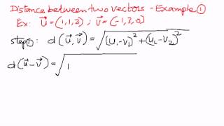 Distance Between Two Vectors Example 1 [upl. by Jasik]