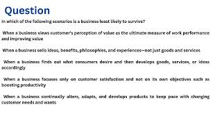 In which of the following scenarios is a business least likely to survive [upl. by Anenahs]