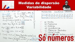 Medidas de dispersão  Parte 1  EX Moda Média Mediana Amplitude e Amplitude interquartil [upl. by Lustick]