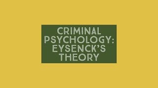 OCR GCSE Psychology 91  Criminal  Eysencks Theory [upl. by Cymbre254]