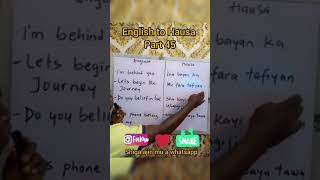 Koyon turanci English to Hausa Part 45 facebookreels learnenglish [upl. by Jerroll]