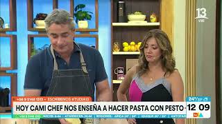 Pasta al pesto Camila chef enseña preparación casera  Tu Día  Canal 13 [upl. by Darice541]