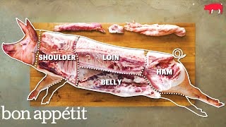 How to Butcher an Entire Pig Every Cut of Pork Explained  Handcrafted  Bon Appetit [upl. by Delos]