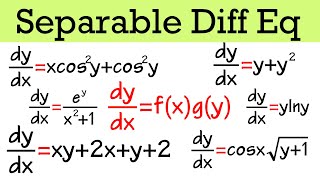 Differential Equations with Separable Variable  Separable Variable Method  First ODEs  Maths [upl. by Winola]