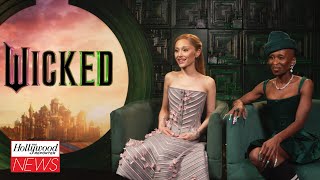 Wicked Stars Ariana Grande amp Cynthia Erivo Say Theyd Love to Reunite on Broadway  THR News [upl. by Yoreel]