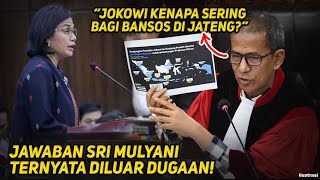 SANGAT BERANI SRI MULYANI JAWAB HAKIM MK TANYA quotMENGAPA JOKOWI SERING KE JAWA TENGAHquot [upl. by Kciredes]