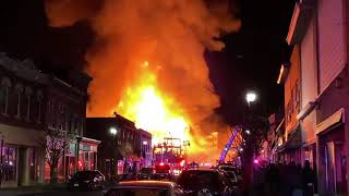 Massive fire rips through downtown Bound Brook New Jersey [upl. by Daisie148]