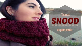 TRICOTER UN SNOOD FACILE EN POINT DAMIER [upl. by Akemahc202]