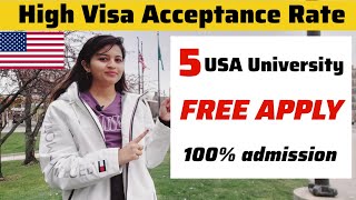 Affordable Universities in the USA 🇺🇸  No Application Fees😱 and High Acceptance Rates  FREE APPLY [upl. by Britton]