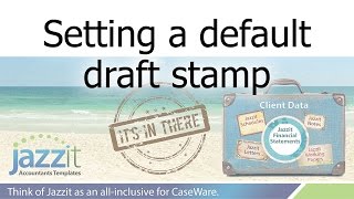 Setting a default draft stamp [upl. by Ymiaj149]