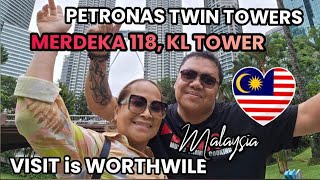 Petronas Twin Towers Merdeka 118 Kl Tower a Visit is Worthwile Kuala Lumpur Malaysia 🇲🇾🇲🇾❤️❤️ [upl. by Aggi908]