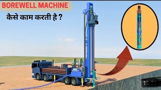 How Borewell Machine DTH Down The Hole Drilling Rigs Works  3D Animation [upl. by Enelime]