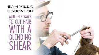 Multiple Ways to Cut Hair with a Blending Shear Thinning Shear or Texturizing Shear [upl. by Nej533]