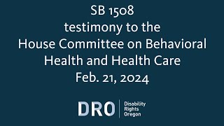 Meghan Moyer Public Policy Director Testimony to House Healthcare Committee on SB 1508  22124 [upl. by Cris559]