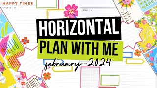 Horizontal Happy Planner® PLAN WITH ME  Sunny Risograph Weekly Planner Spread Idea  February 2024 [upl. by Caraviello398]