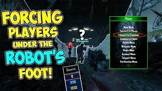 FORCING PLAYERS UNDER THE ORIGINS ROBOT FOOT Zombie Mod Trolling [upl. by Yankee]