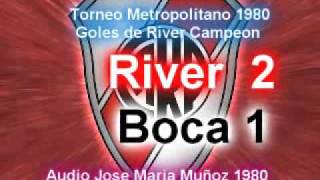 Goles de River Campeon Metropolitano 1980 River 2 Boca 1 Jose Maria Muñoz [upl. by Eilraep]