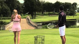 Djokovic vs Sharapova Power Golf [upl. by Hudnut]