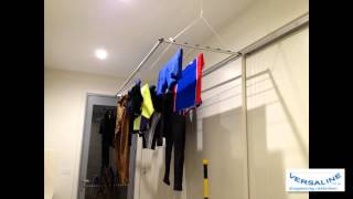 Versaline Ceiling Mounted Clotheslines and Airers  Pulley Raise and Lower [upl. by Aridatha]