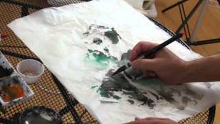 Plexiglass and Other Tricks and Tips to Create Textures in Chinese Brush Painting 46 [upl. by Ringler]