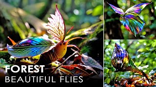 Forest Beautiful Flies  Different Leaf Creatures forest nature beautiful [upl. by Fredra256]