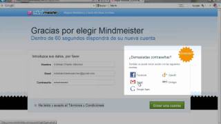 Como crear una sesión gratuita en Mind Meister [upl. by Annwahsal263]