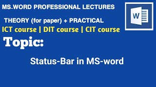 status Bar in msword [upl. by Adnat]