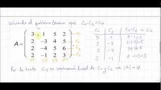 Cálculo del determinante de una matriz  Examen de matemáticas Turismo UNED [upl. by Etnahsal]