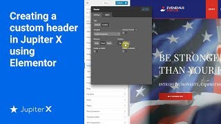 Creating a custom header in Jupiter X using Elementor [upl. by Nodearb]