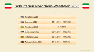 Schulferien Nordrhein Westfalen 2023 [upl. by Dnomra]