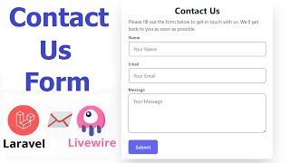 Laravel 11 Livewire Contact Us Form  Sending Email [upl. by Seaver]