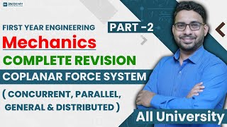 MECHANICS  Complete Revision of Coplanar Force System  Concurrent Parallel General amp Distributed [upl. by Colner]