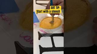 How to stencil Acrylic Art tips amp tricks teresasartspot shortsfeed shortsvideo stencil art [upl. by Allmon]