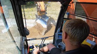 Backfilling A Sewer Trench On A Hot Summer Day [upl. by Romona]