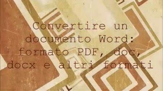 convertire documento word [upl. by Herod]