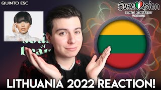 Monika Liu  Sentimentai Reaction  Eurovision 2022Lithuania  Quinto ESC [upl. by Ydnerb]