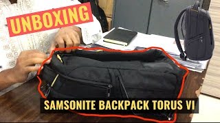 Samsonite Backpack Torus VI Unboxing Review 2019 Black [upl. by Ayikahs]