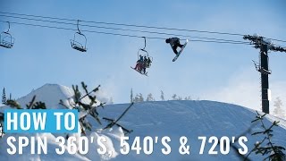 How To Spin 360s 540s amp 720s On A Snowboard [upl. by Novrej]