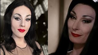 Recreating Anjelica Huston’s Iconic Morticia Addams Makeup Look 👀 [upl. by Kere]