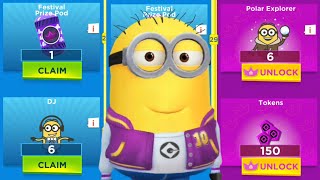 Minion Rush Festival Rewards Claim DJ and Polar Explorer Costumes Prize Pods opening in minions game [upl. by Sofer]